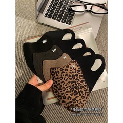 秋冬保暖百搭豹纹口罩女3D立体无痕显瘦美拉德风蓄热锁温防风面罩