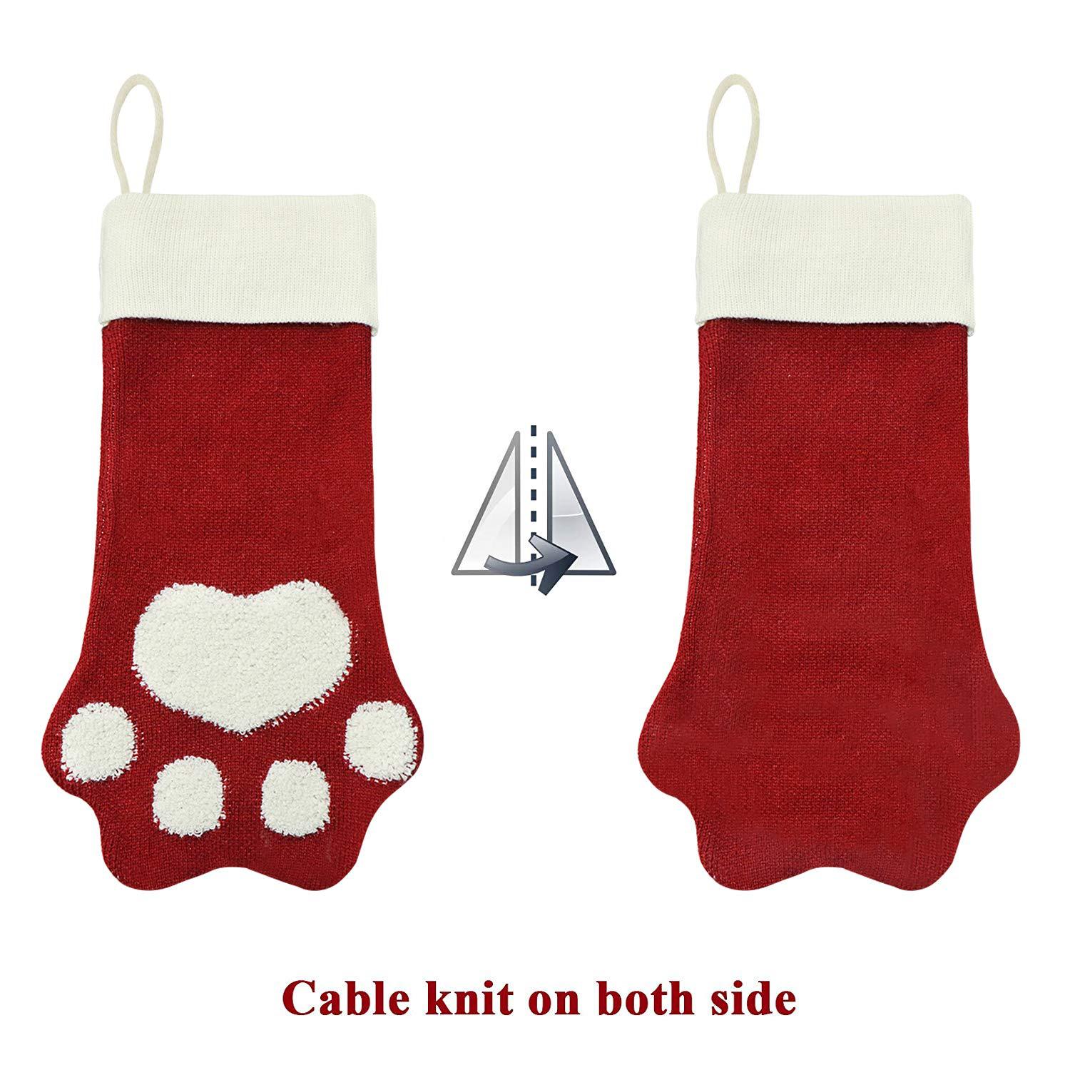 Amazon suministros de decoración de navidad regalo de navidad calcetines estilo rural perro pata árbol de navidad decoraciones chimenea calcetines colgantes
