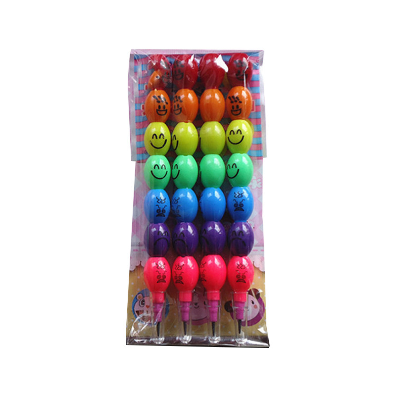 Cara sonriente calabaza de azúcar lápiz de múltiples cabezas bala lápiz de puesta de huevos lápiz estudiante sin afilar lápiz de ocho secciones bloques de construcción pluma educativa