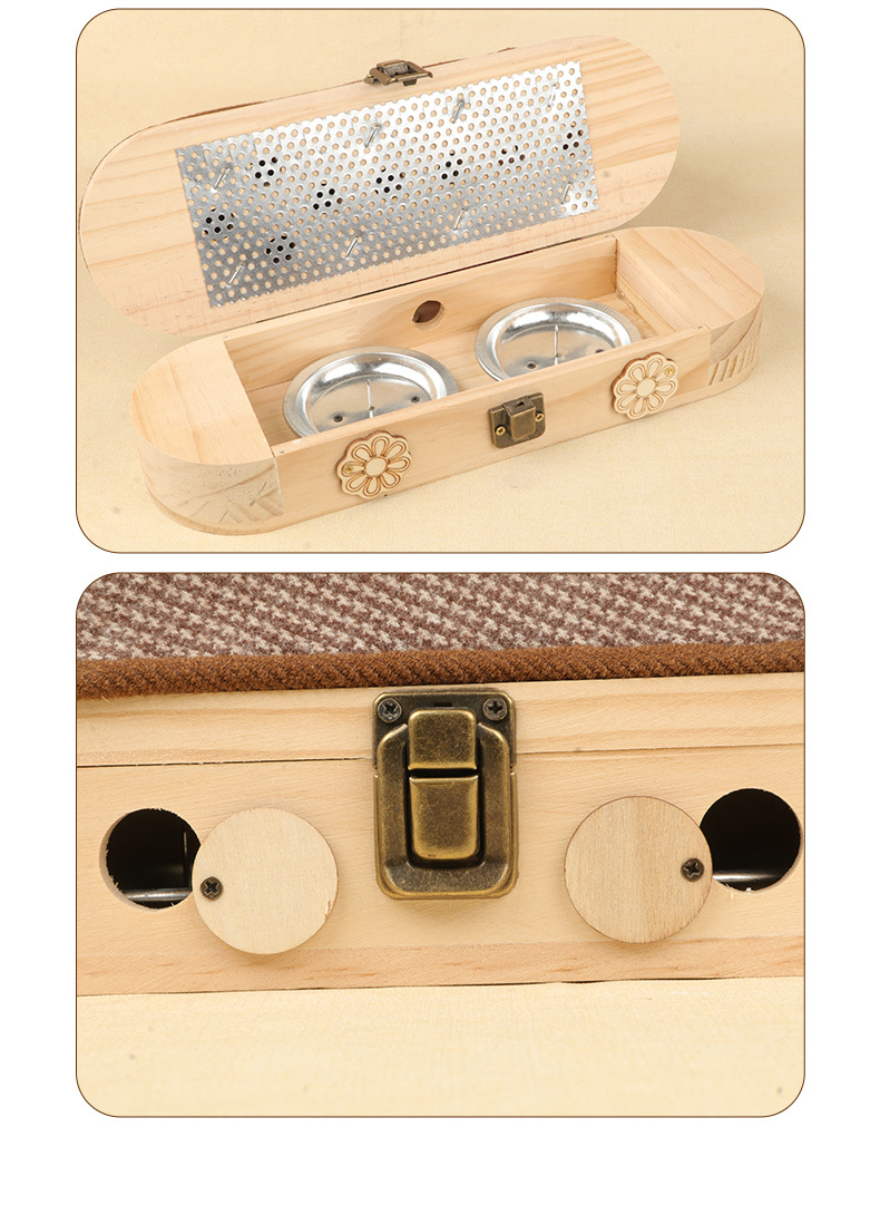 Moxibustion Shoes Solid Wood Foot Warming Moxa Box with 54 Moxa Sticks for Winter Foot Therapy preparation