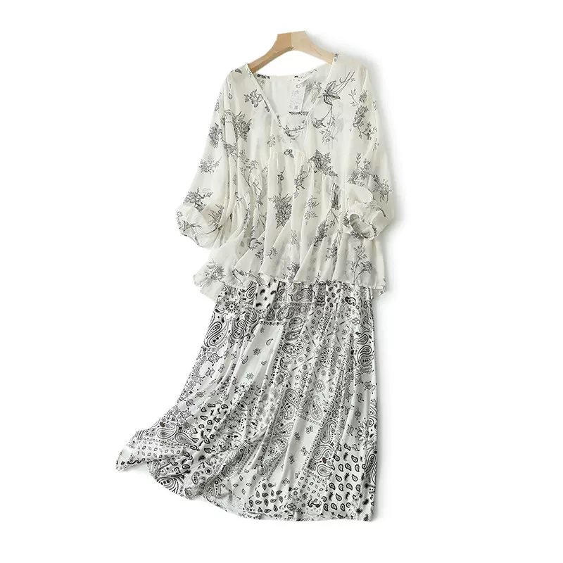 女星大码女装休闲居家两件套2025秋季新款微胖mm长袖上衣半身裙薄