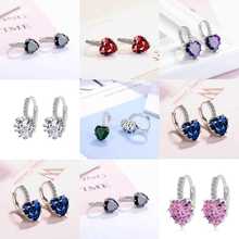 亚马逊欧美时尚耳环心形镶钻AAA锆石耳扣跨境选品速卖通热卖批发