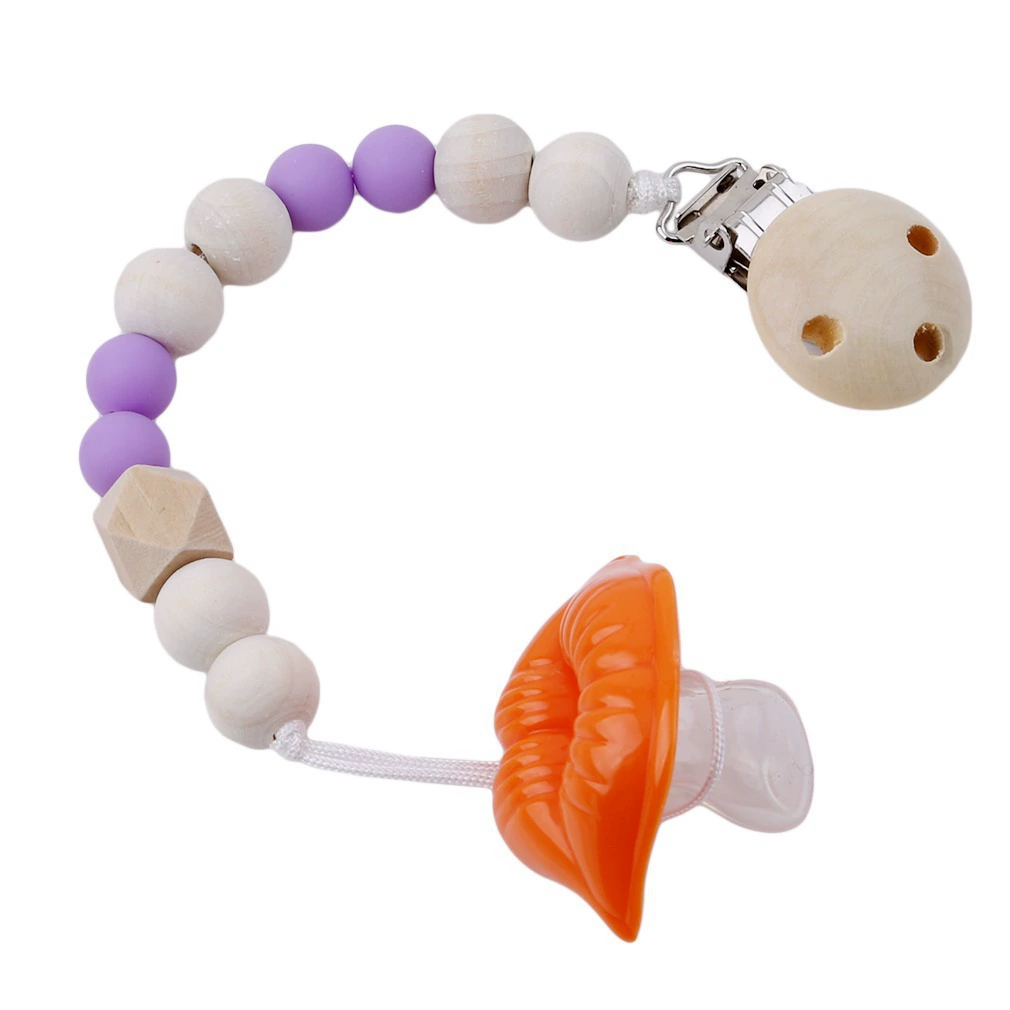 Wooden children's pacifier, toy, chewy lanyard holder