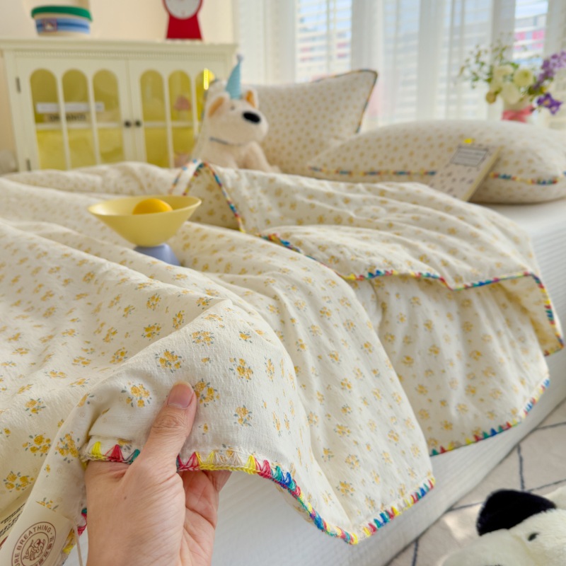 Hilo antibacteriano de doble capa edredón de verano edredón fresco de verano dormitorio pequeño fresco edredón de aire acondicionado lavable a máquina edredón fino