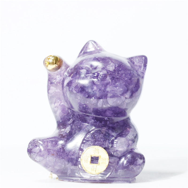 水晶の猫のデスクトップの置物の家の装飾のゴムの猫の工芸品の小さくて美しい猫の置物の卸売り