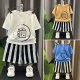 Children's Summer T-shirt Boy's suit Thin 2025 New Baby Short-sleeved Shorts Two-piece Men's Crewneck Top