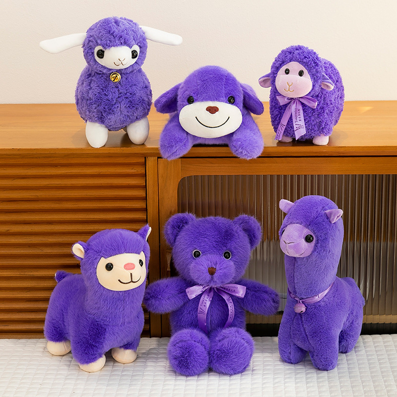 Purple Bear Plush Doll Birthday Gift Bear Wholesale Lavender Bear Lavender Dog Lavender Lamb