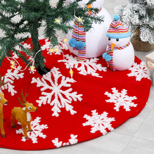 Christmas tree skirt snowflake plush socks tree base decoration Christmas tree decoration supplies height comfortable cotton velvet brocade