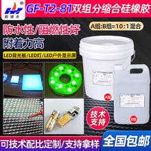 GF-T2-81双组分缩合型硅橡胶LED电子器件用阻燃耐高温电子灌封胶