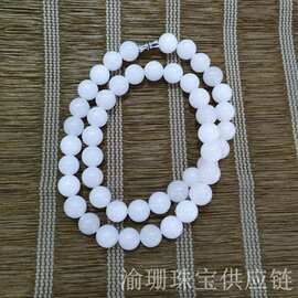 金丝玉项链妈妈链白色少女心妈妈项链串珠饰品玉石玉器工厂批发
