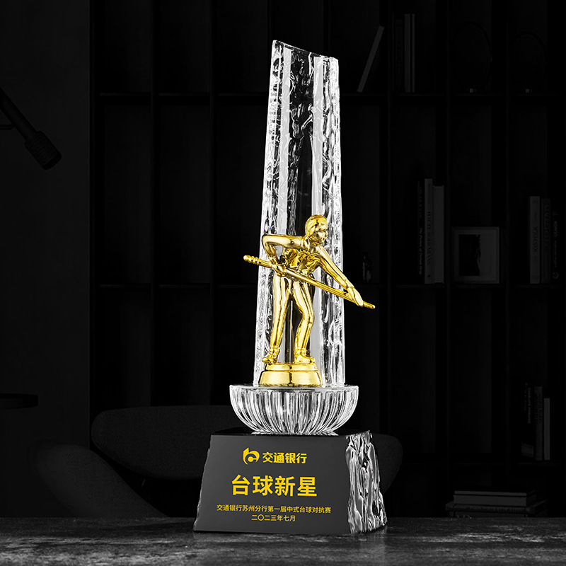 Trofeos de cristal creativos de alto nivel maratón de fútbol y baloncesto medallas de competición trofeos de metal al por mayor