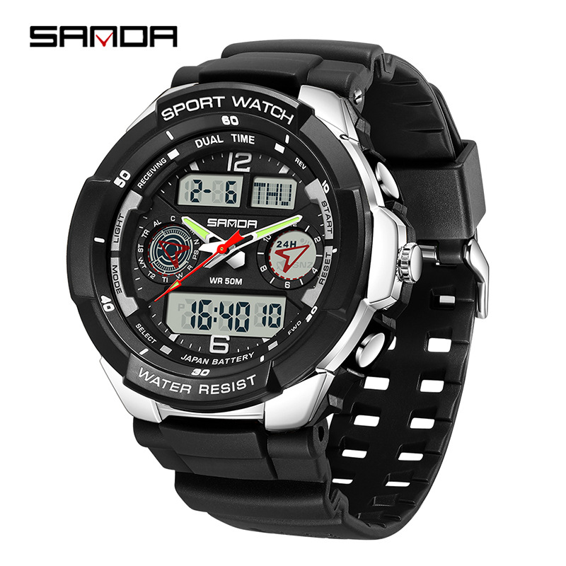 SANDA SANDA estudiantes tendencia relojes electrónicos de moda de secundaria junior reloj deportivo despertador impermeable tabla de montaña 6197