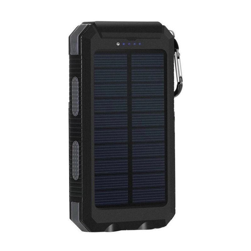 Banco de Energía Solar Portátil Transfronterizo de 20000mAh con Luz LED, Brújula, Resistente al Agua, Fuente de Alimentación Móvil, Personalizable con Logotipo