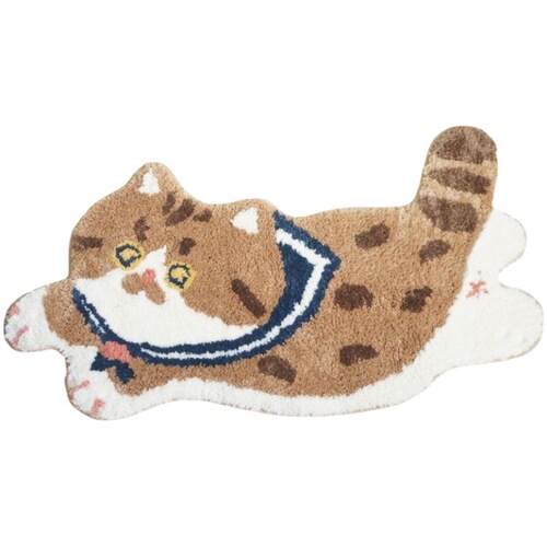 Cat Bedside Rug Floor Mat Bathroom Door Foot Mat Bathroom Anti-Slip Mat Home Room Irregular Mat