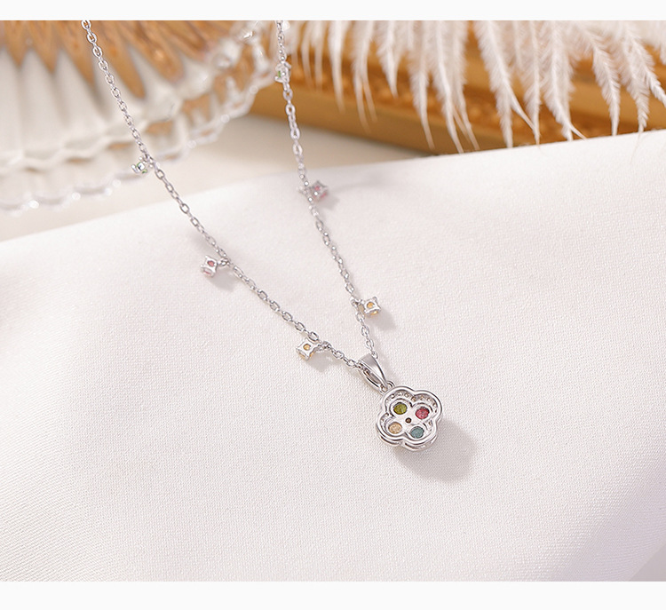 Mặt dây chuyền bạc 925 hình tứ diệp thảo thiết kế nhỏ xinh, dây chuyền cổ xương đòn — Dây chuyền bạc - Chain chi tiết 6