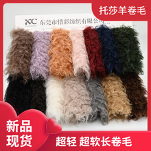 现货30毛 小滩羊毛 托莎卷 长托斯羊卷毛 复合服装长毛绒面料