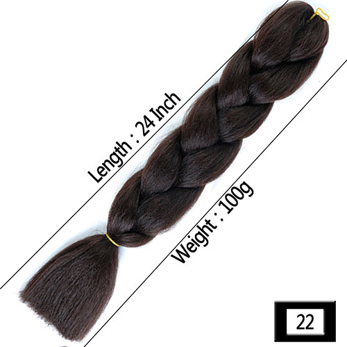 Peruca de comercio exterior gran trenza color gradiente africano gran trenza fibra química de alta temperatura seda trenza pelucina trenzada extensión de pelo