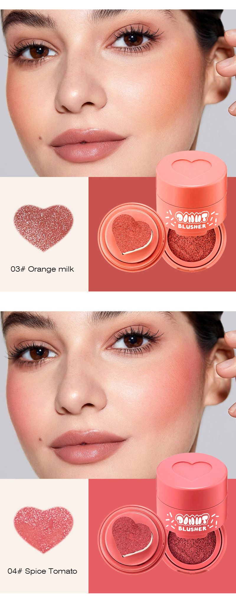 Elegant Solid Color Plastic Blusher display picture 3