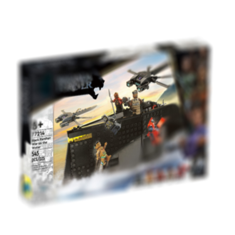 Cross-Border Building Blocks Superhero Black Panther Ship Battle 76214 Water War Boy Assembly Toy Gift