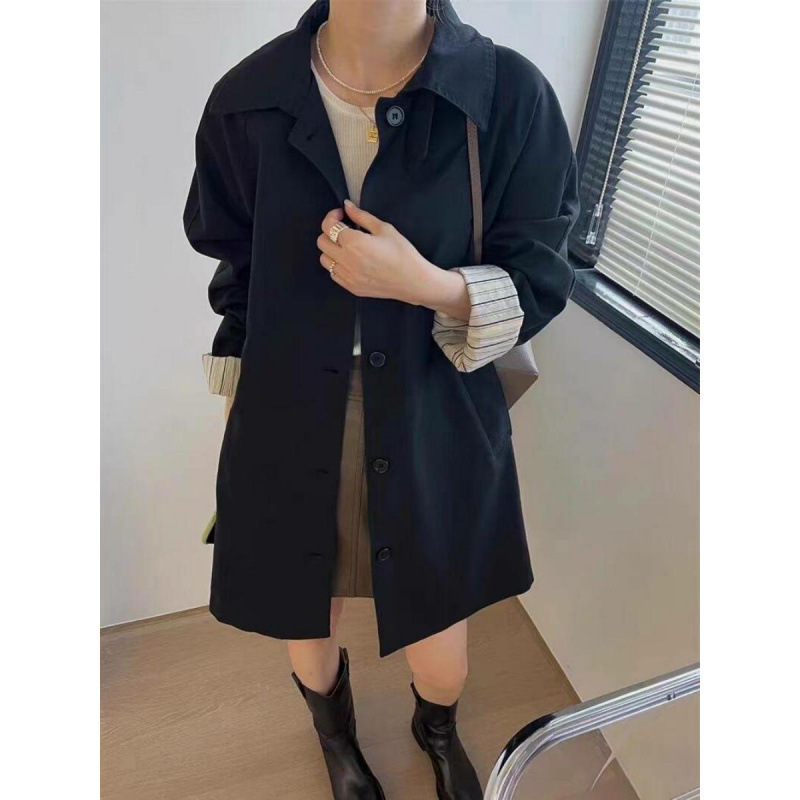 卡其色风衣外套女年秋季新款韩版感宽松中长款休闲上衣|undefined