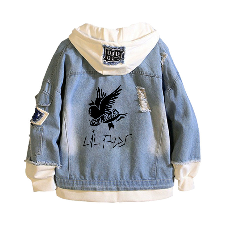 Cross-border Lil Peep Lil Pip Perimeter Sweater American Hip Hop Rapper Hoodie Fake Two-piece Jacket
