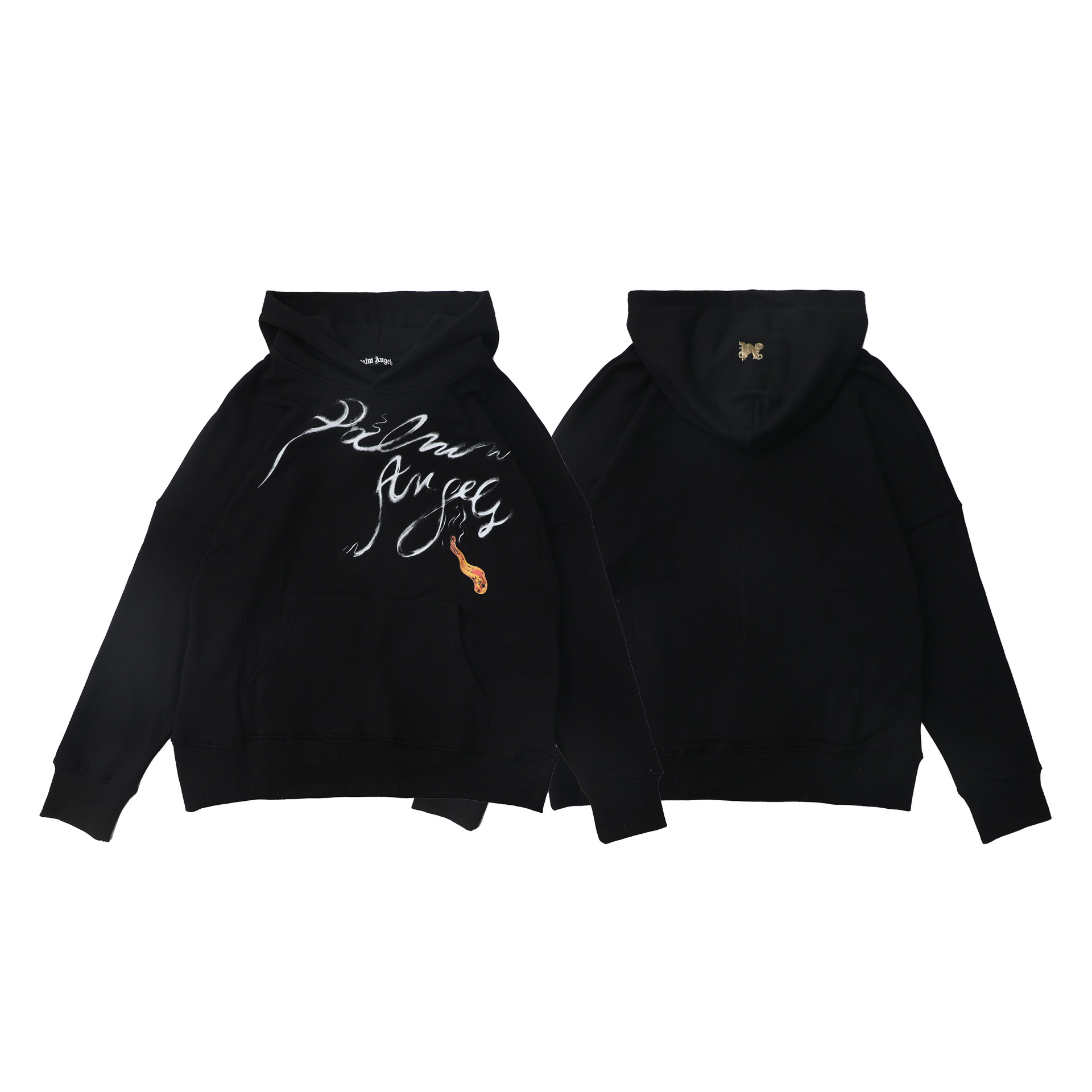 Couples’ Cotton Hooded Sweatshirt, Letter Print and Loose Fit
