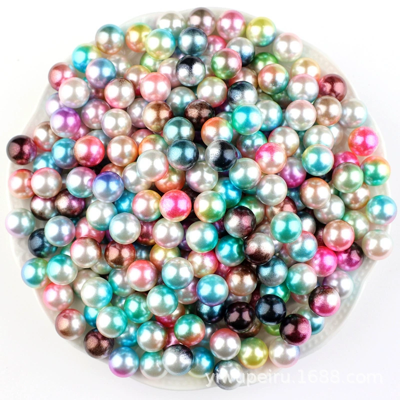 Colorful mixed color fantasy gradient roundless pearl ABS imitation pearl DIY mermaid nail pearl patch wholesale