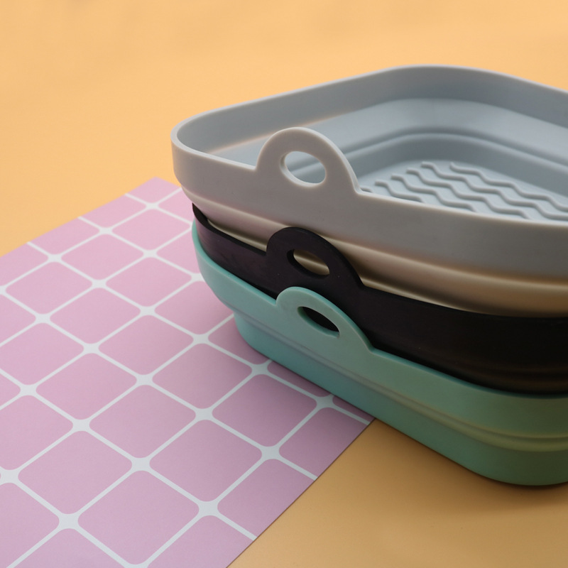 Bandeja de almohadilla de olla de freidora de aire de silicona transfronteriza bandeja de horno plegable freidora multifuncional almohadilla resistente al calor de alta temperatura