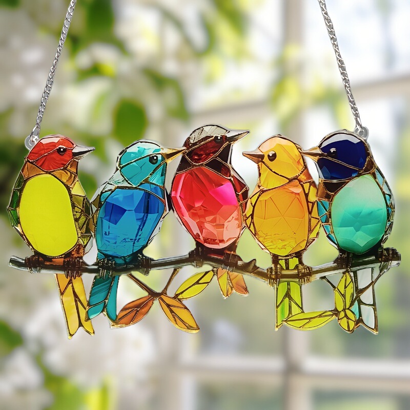 Cross-Border Charming Bird-Shaped Sun Catcher Acrylic Chain Pendant Decoration Car Keychain Backpack Pendant Cross-Border Charming Bird-Shaped Sun Catcher Acrylic Chain Pendant Decoration Car Keychain Backpack Pendant