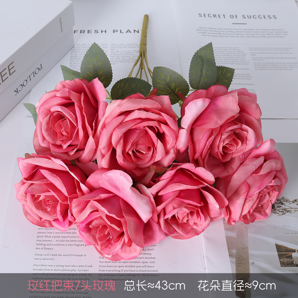 Simulación de 7 flores falsas de rosa princesa escritorio sala de estar DIY decoración de la habitación de bodas de mano accesorios de fotografía de flores