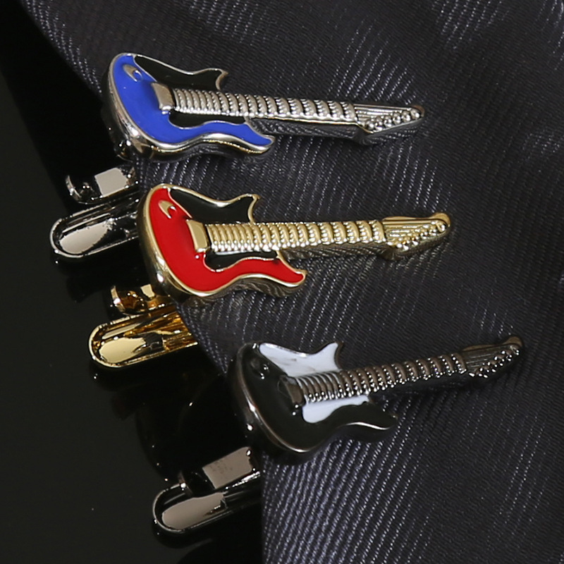 Tie Clip - Gun Black Guitar