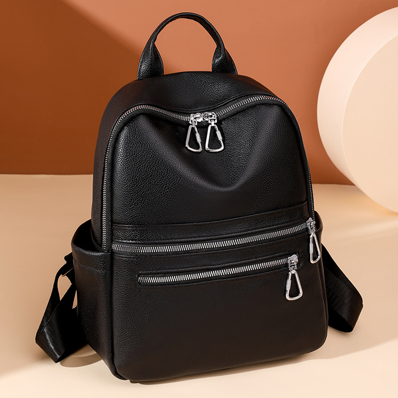 Bolsos para mujer 2023 nueva mochila de cuero suave casual para mujer moda simple retro mochila de viaje mochila escolar al por mayor