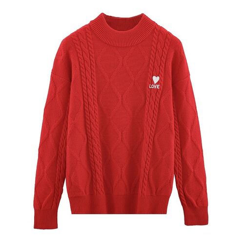 Red sweater for parent-child fashion, three or four people's children's wear, couple's wear, red New Year's wear, festive family wear 
