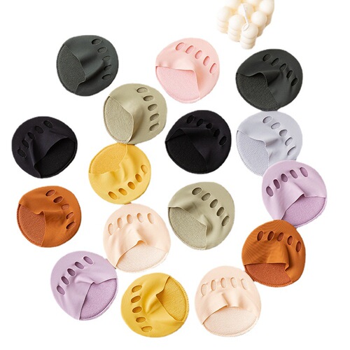 Five-finger and half-palm socks set for women's forefoot pads, ice silk invisible socks, high heels, anti-pain, anti-slip, anti-wear foot artifact insoles