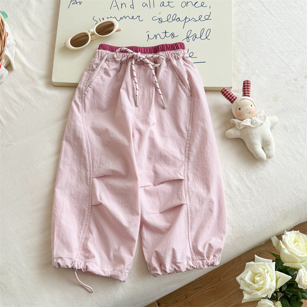 Ningli 女の子山本パンツ夏の新しい子供のルーズパンツ夏服韓国スタイルの女の子の薄いレギンスパンツ西洋スタイル