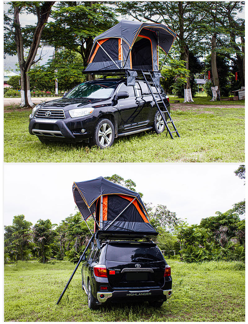 Soft-Shell Hydraulic Rooftop Tent for Self-Driving Cars, 2-Person Off-Road Vehicle Camping Quick-Open Rv