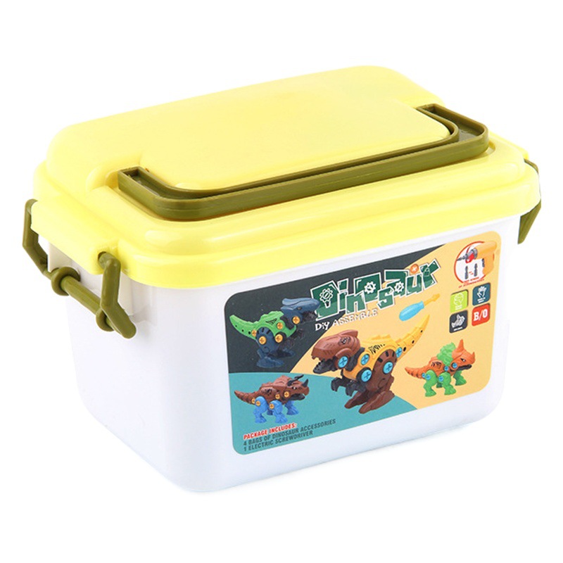 Rompecabezas para niños DIY desmontaje eléctrico modelo de combinación de dinosaurio montaje de bloques de construcción combinación de desmontaje tuerca exportación transfronteriza