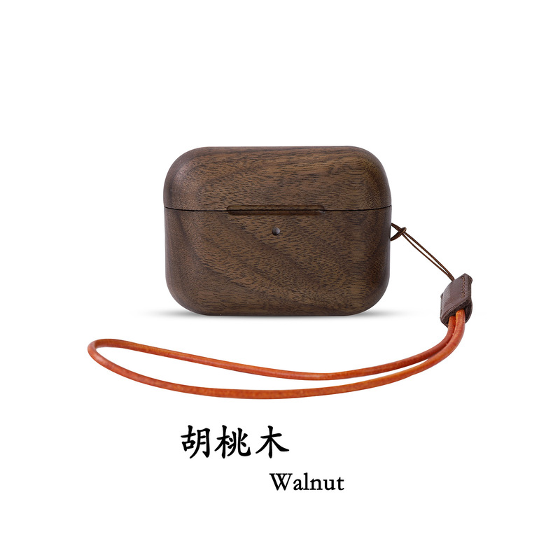 Suitable for Apple Earphone Cases, Walnut Wood Earphone Protective Case, Airpodspro 3Rd Generation Solid Wood Handmade Protective Case Suitable for Apple Earphone Cases, Walnut Wood Earphone Protective Case, Airpodspro 3Rd Generation Solid Wood Handmade Protective Case