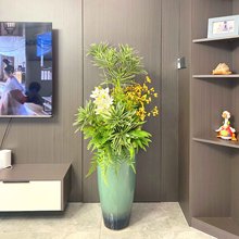 酒店旋转门仿真花艺装饰高档摆件居家客厅落地花瓶装饰品假花摆件