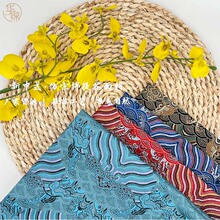 国风海浪纹织锦缎面料丝绸宋锦手工童装娃衣汉服唐装靠垫香包布料