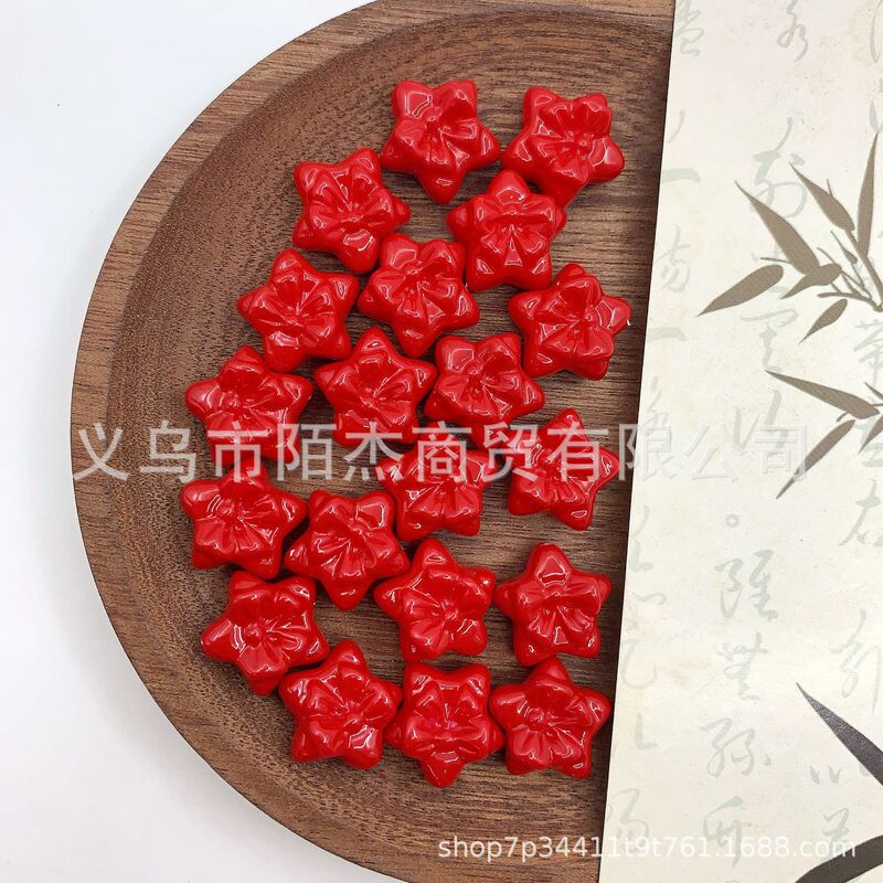 亚克力蝴蝶结五角星串珠 diy发绳饰品配件手机链包挂钥匙扣材料|undefined