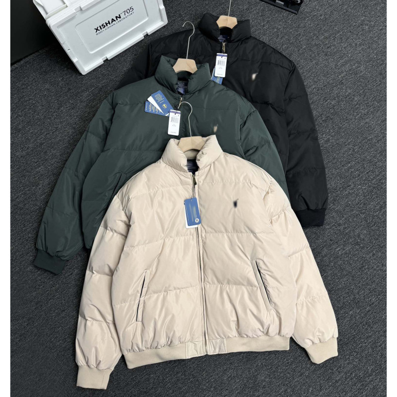 RL小马刺绣 哈林顿Vintage down jacket古着罗纹面包羽绒服外套潮|undefined