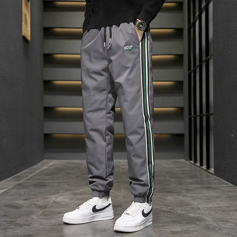 Пуховые брюки для мужчин носить толстые зимние толстые толстые белые утиные пуховые брюки с длинными брюками с флисом зимние брюки зимние брюки зимние брюки теплые брюки