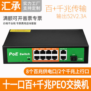 Monitoring POE switch network camera 8 3 power supply signal integration 11 100 plus gigabit standard 48V-56