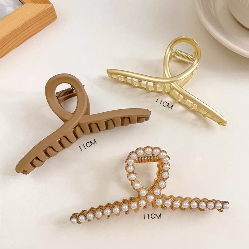 Horquilla de acrílico de las mujeres cuchara trasera updo clip de pelo grande celebridad de Internet elegante tiburón clip tocado simple horquilla