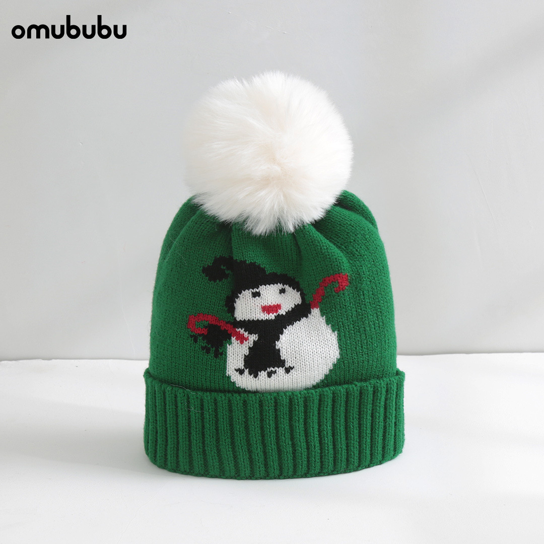 녹색 눈사람 크리스마스 모자