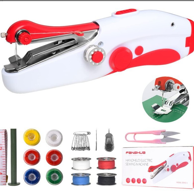 Cross-border mini household electric double needle handheld sewing machine small eat thick miniature manufacturers in stock wholesale Cross-border mini household electric double needle handheld sewing machine small eat thick miniature manufacturers in stock wholesale