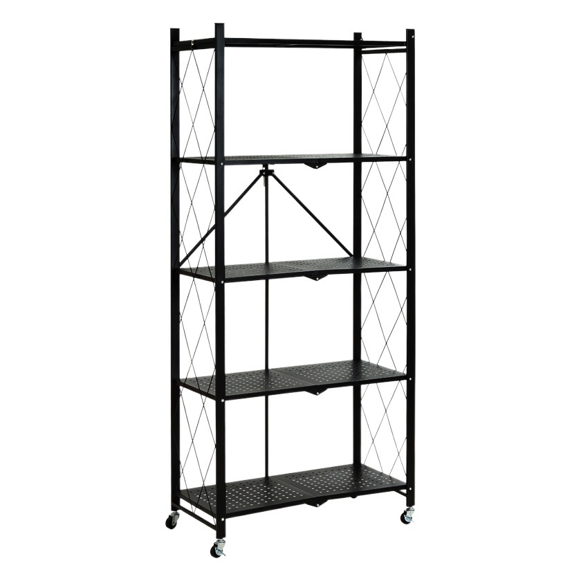 Rack de almacenamiento plegable sin instalación hogar multi-capa piso agujero Placa de almacenamiento rack cocina olla horno de almacenamiento rack