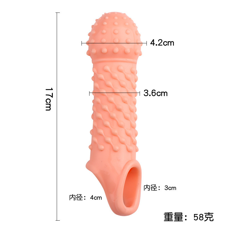 Triple-Set Textured Extension Sleeve Kit, TPE, Clear, Manual Use — detail image 5