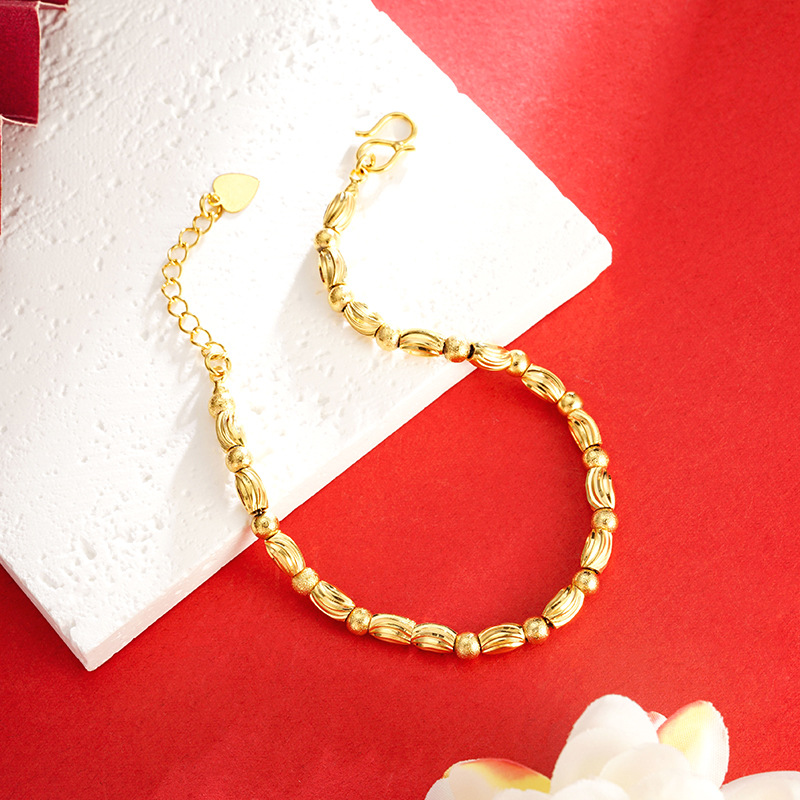 Vietnam arena oro chino patrón pulsera mujeres Luz de lujo estilo nacional elegante pulsera rica todo fósforo joyería exquisita venta al por mayor